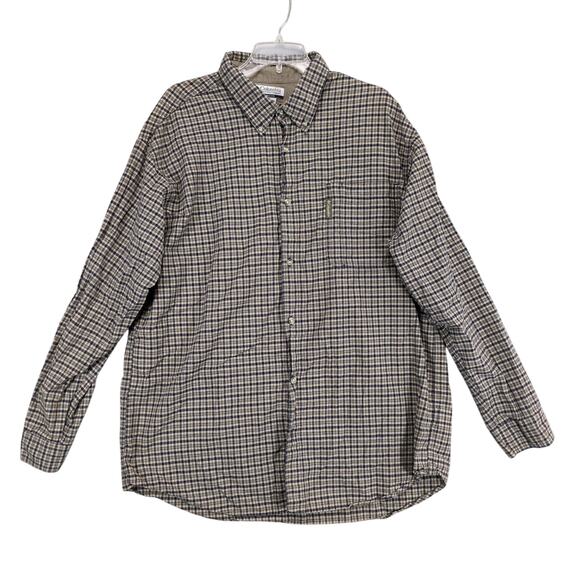 Columbia Other - Columbia Men's XXL Brown Black Plaid Flannel Button Down Long Sleeve Shirt Chore